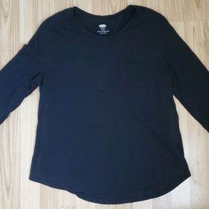 Black Old Navy Relaxed Long Sleeve Top